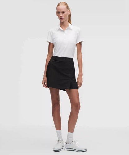 Stretch Twill Front Pleat Golf Skirt *Embroidered Logo
