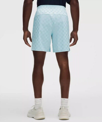 Checkerboard Satin Linerless Gym Short 7"
