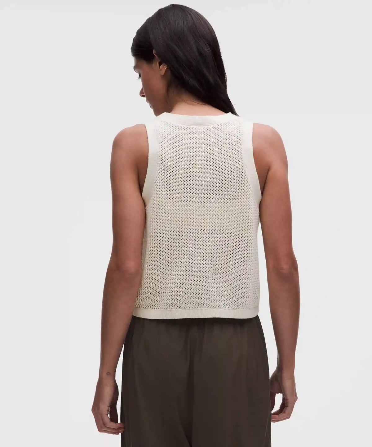 Cotton-Blend Crochet Mesh Tank Top