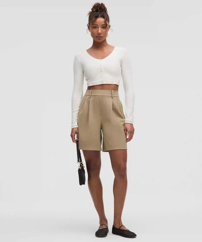 Daydrift Pleated High-Rise Short 7"
