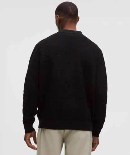 Cotton-Blend Knit Collared Cardigan