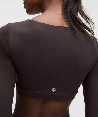 Ribbed Nulu Long-Sleeve Bra Top *Light Support, B/C Cup