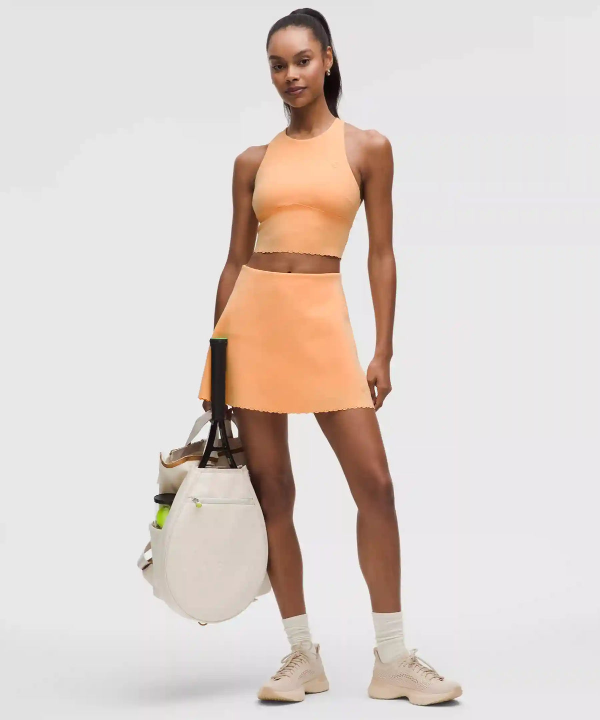 Scallop-Hem High-Neck Tennis Tank Top *Medium Support, B/C Cup