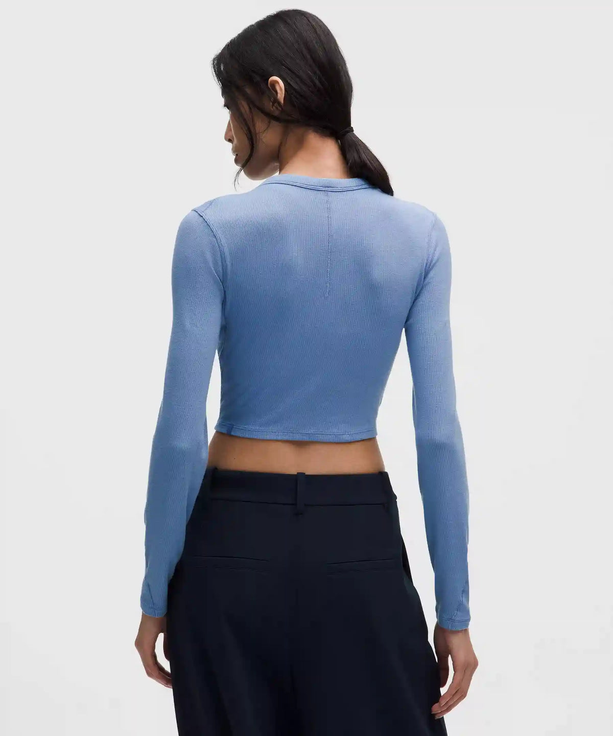 Hold Tight Straight-Hem Cropped Long-Sleeve Shirt