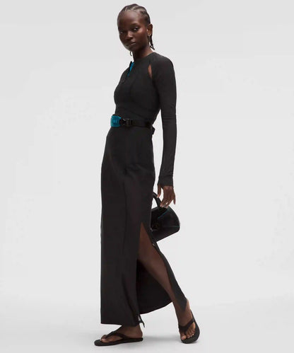 Mesh Cutout Long-Sleeve Dress *SLNSH Collection