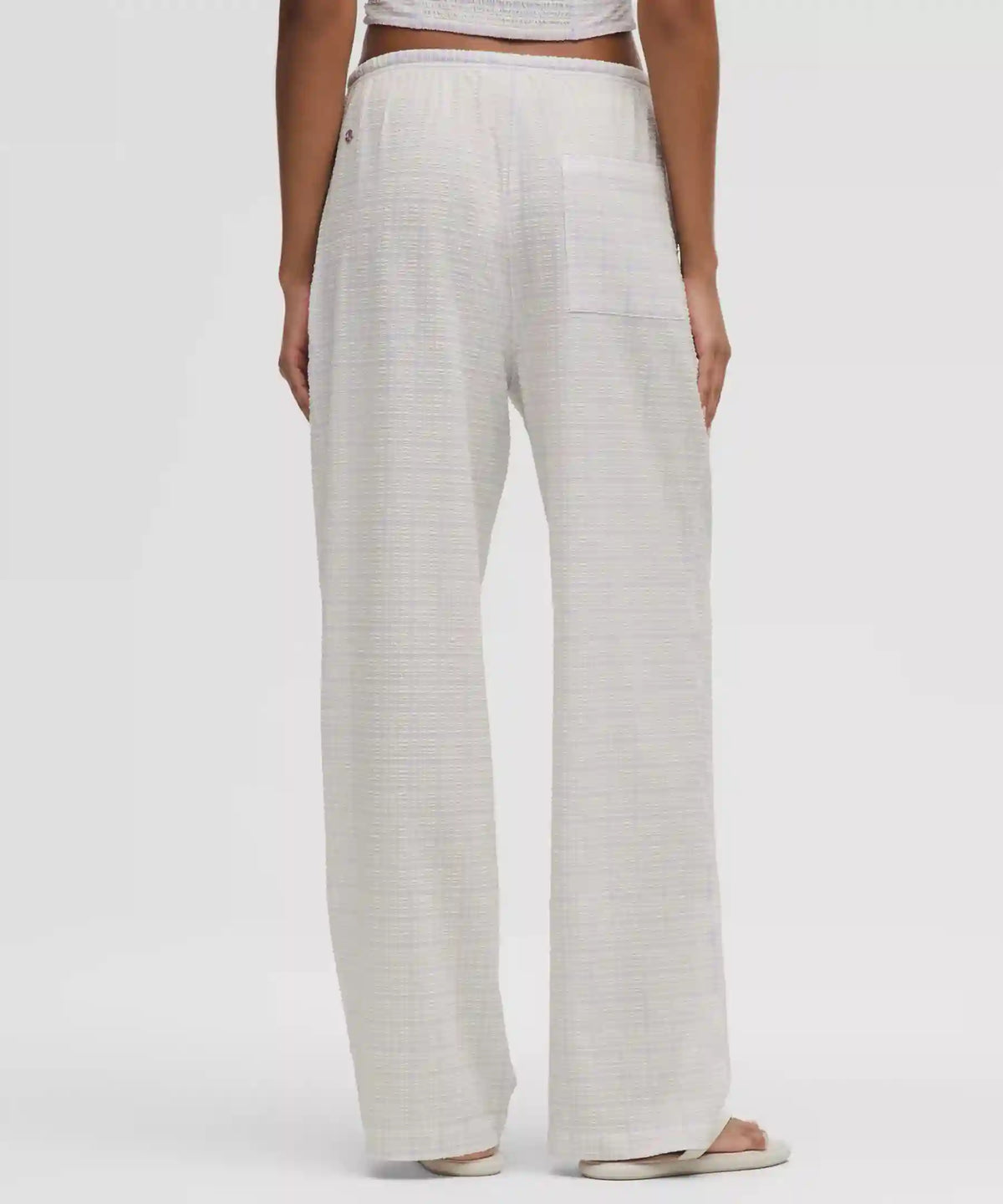 Seersucker Check Mid-Rise Pull-On Pant