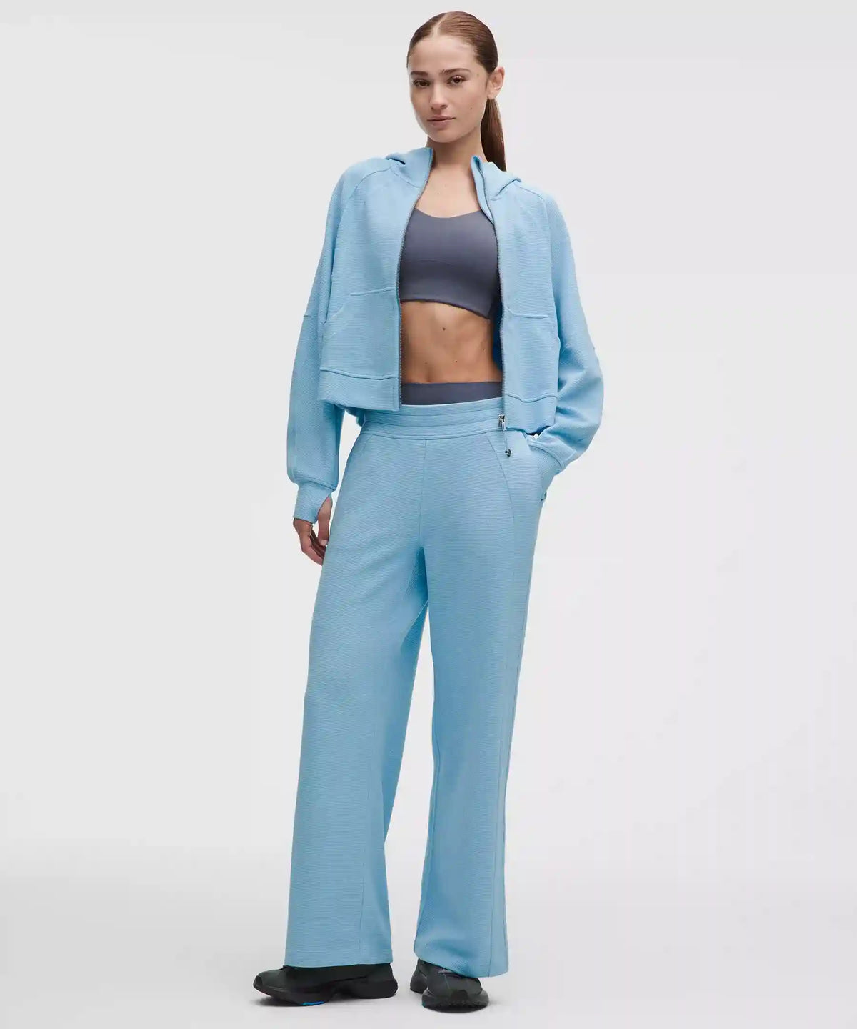 Scuba Mid-Rise Wide-Leg Pant *Waffle