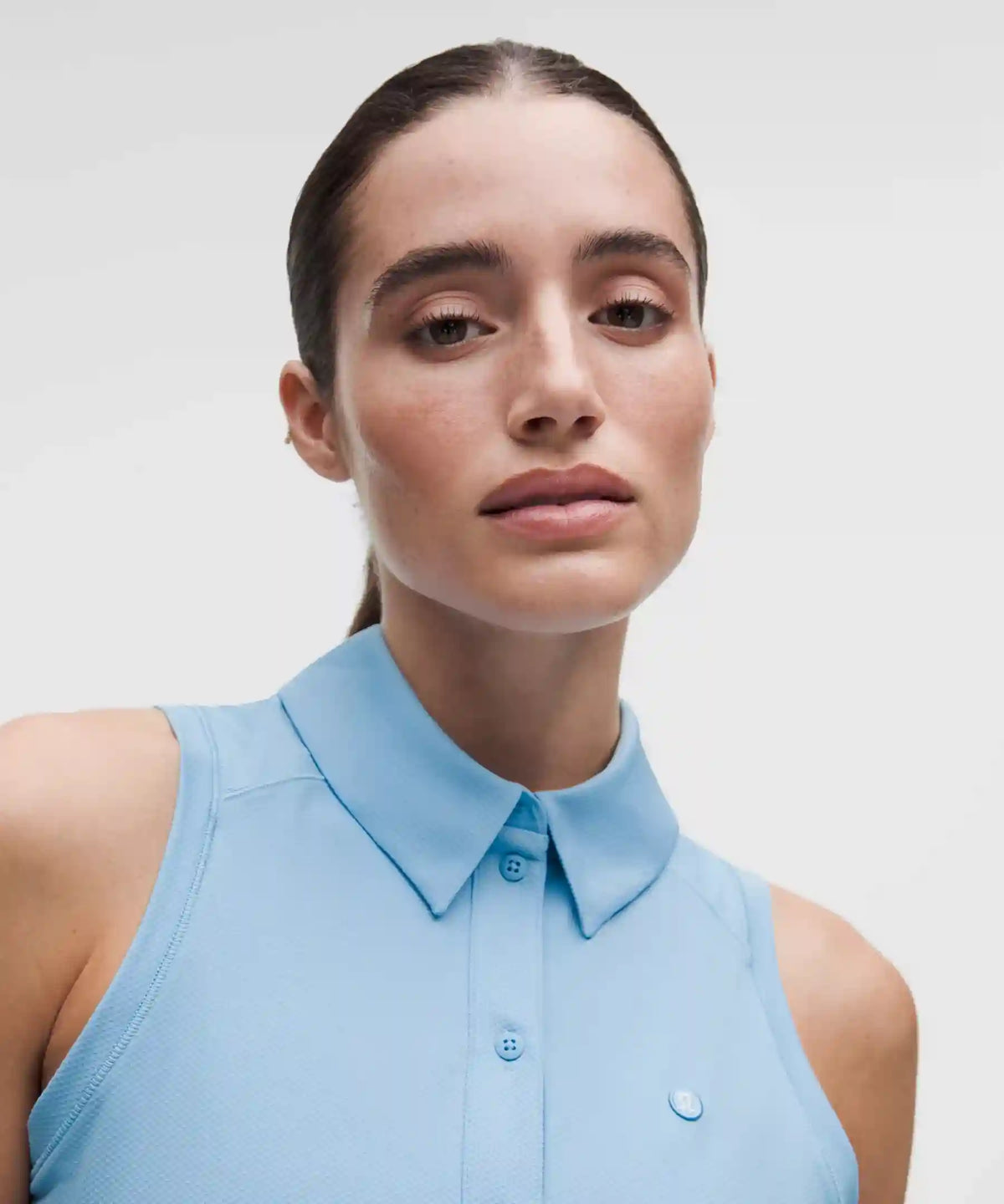 Quick-Dry Sleeveless Polo Shirt Straight Hem *Logo