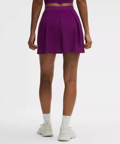 Angled-Pleat High-Rise Tennis Skirt