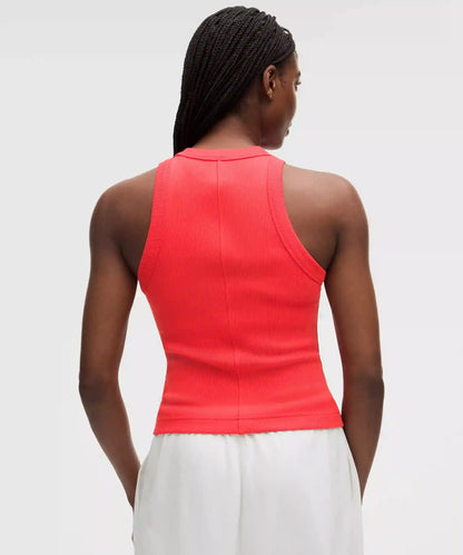 Ribbed Heavyweight Cotton-Blend Racerback Tank Top