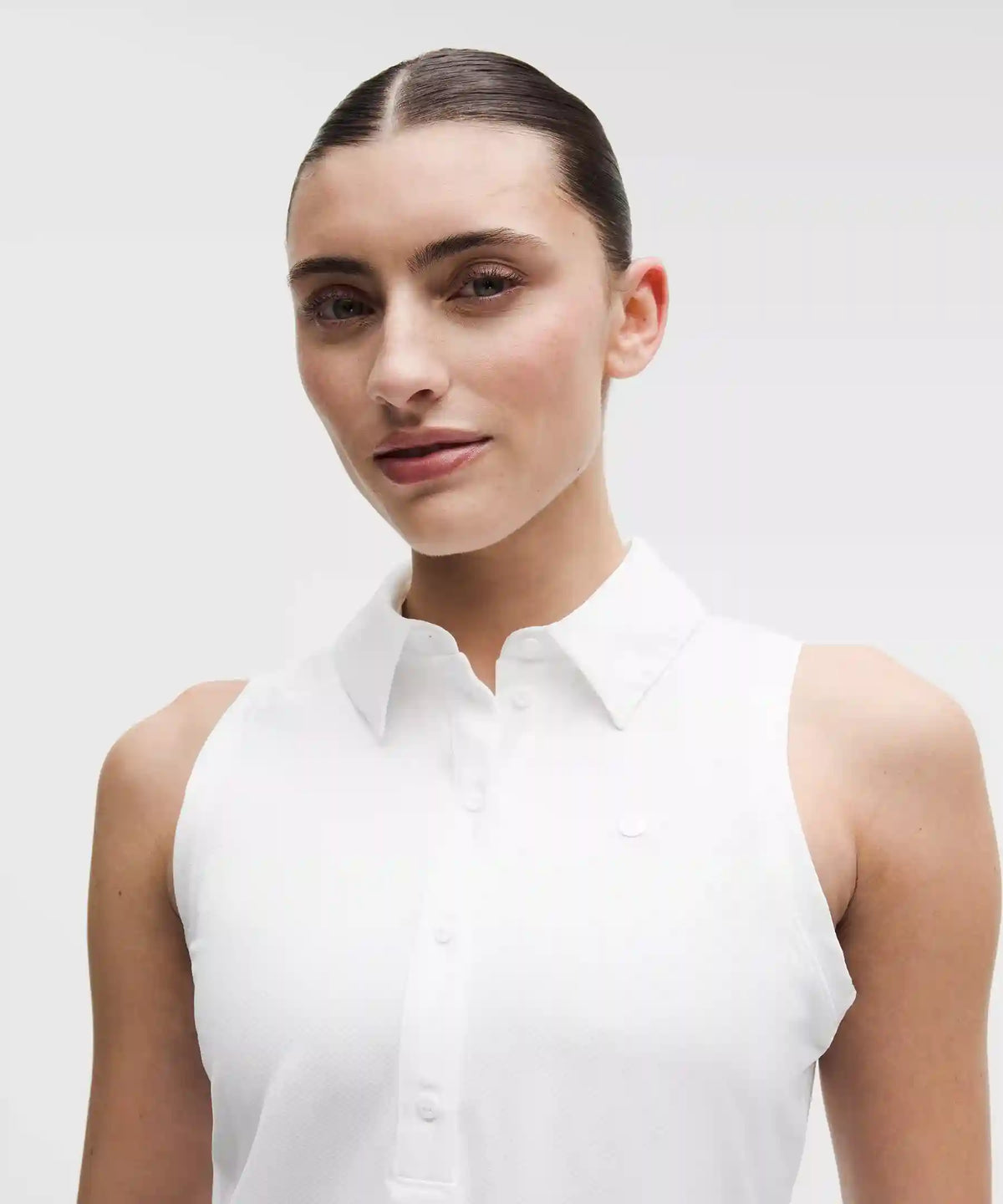 Quick-Dry Sleeveless Polo Shirt Straight Hem *Logo