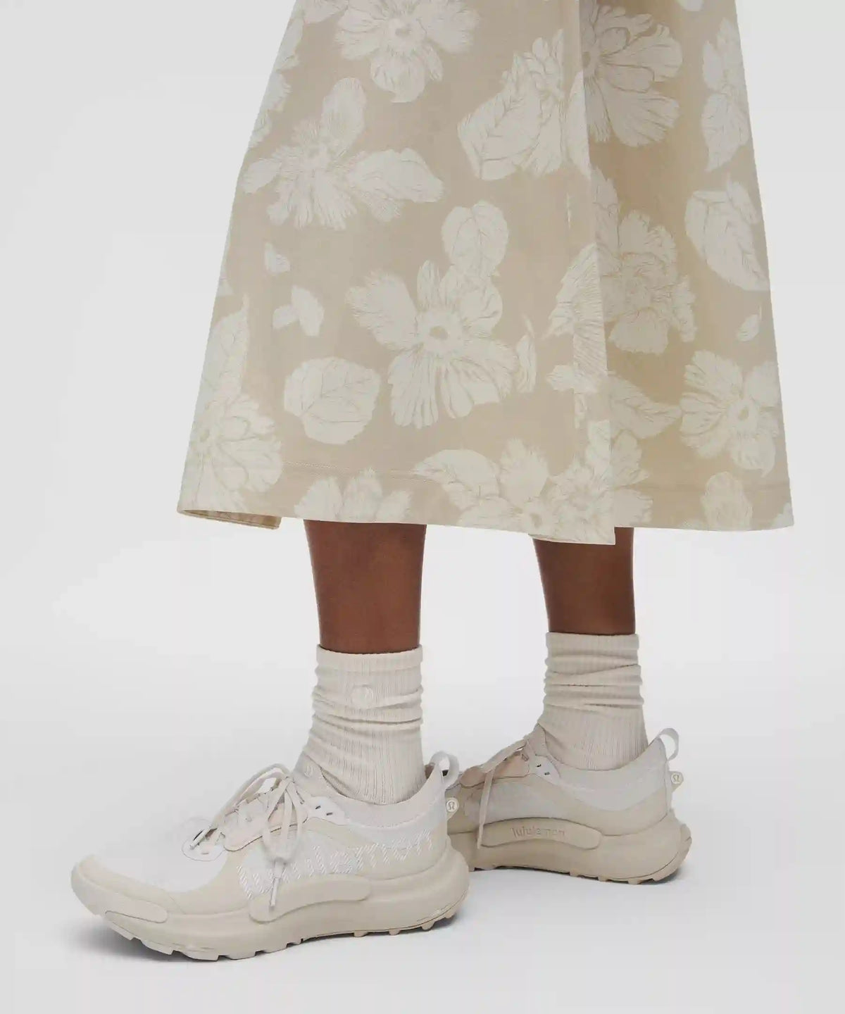 Stretch Woven Ruffle-Waist Midi Skirt