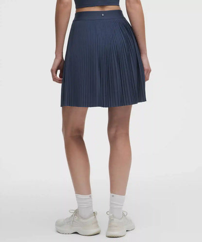 Pleated High-Rise Knee-Length Tennis Skirt