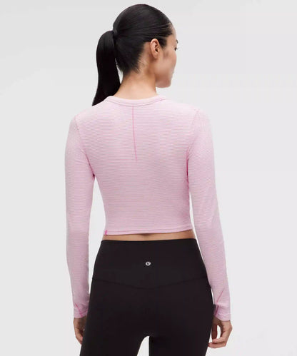 Hold Tight Straight-Hem Cropped Long-Sleeve Shirt