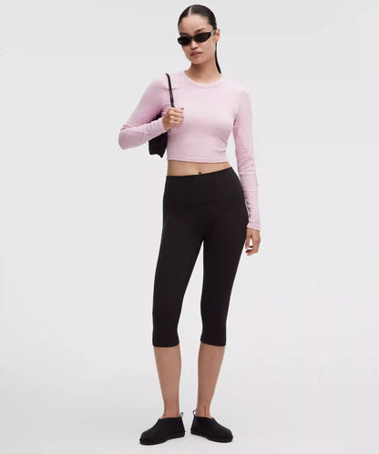 Hold Tight Straight-Hem Cropped Long-Sleeve Shirt