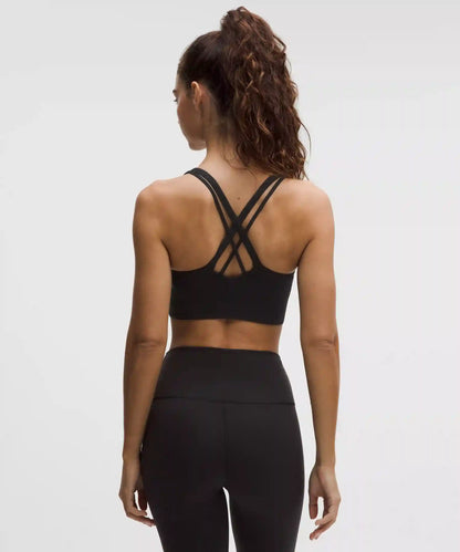 lululemon Energy Longline Bra Medium Support B-D Cups Evolve *Wordmark