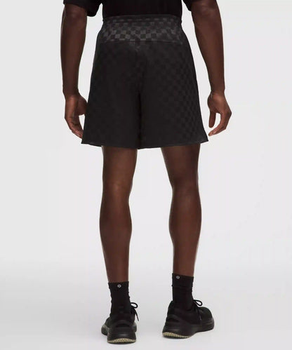 Checkerboard Satin Linerless Gym Short 7"