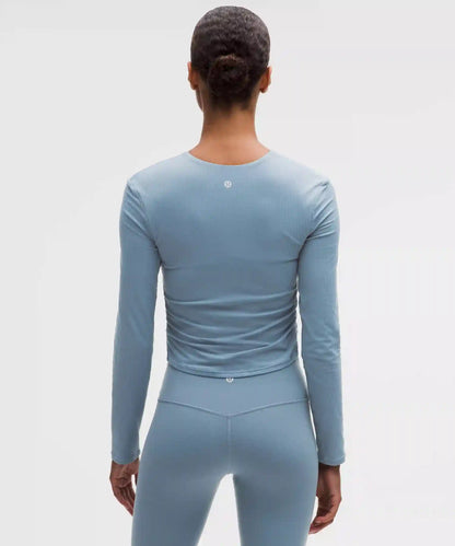 All It Takes Ribbed Nulu V-Neck Long-Sleeve Shirt *B-D Cups
