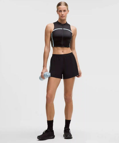 Satin Shine Full-Zip Tank Top Medium Support, B/C Cup *Stripe