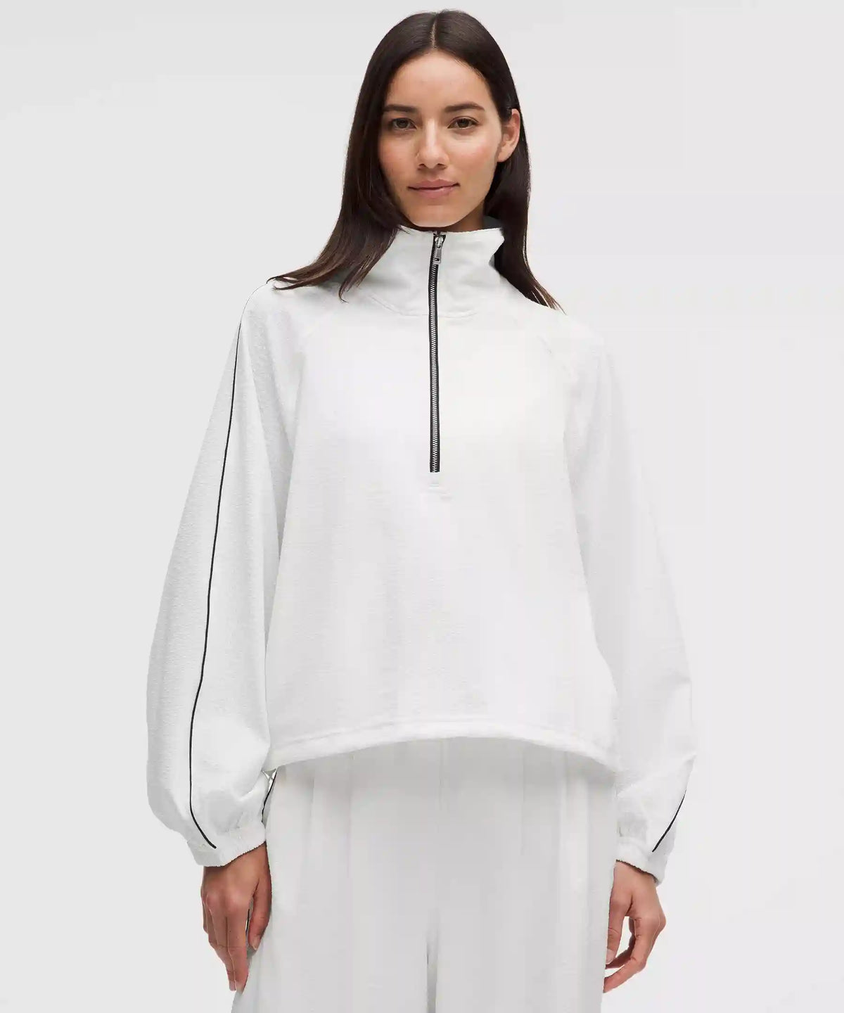 Seersucker WovenAir Funnel-Neck Half Zip
