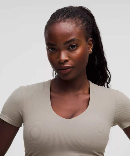 All It Takes Ribbed Nulu V-Neck T-Shirt *B–D Cups