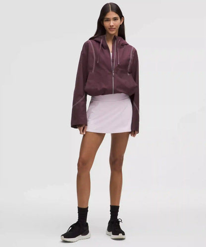 Water-Resistant Cropped Hooded Jacket