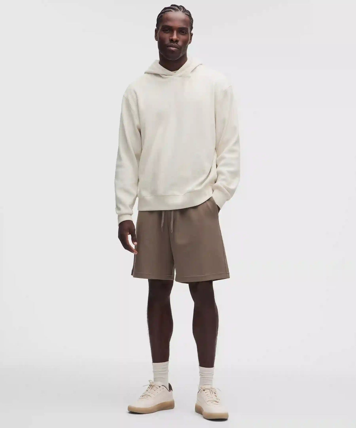 Cotton-Blend Relaxed-Fit Waffle Knit Hoodie