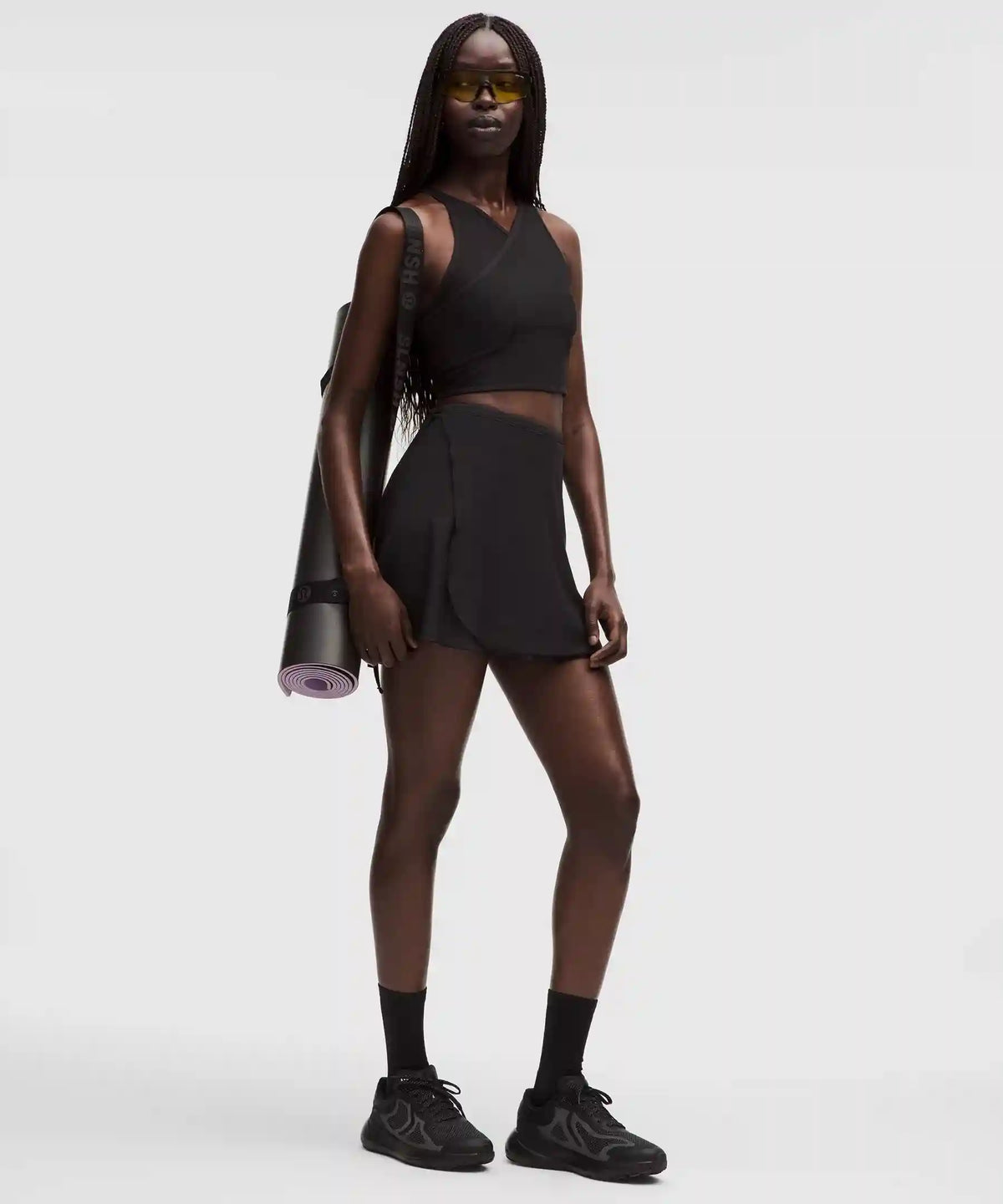 Mesh Cross-Front Cropped Tank Top B/C Cup *SLNSH Collection