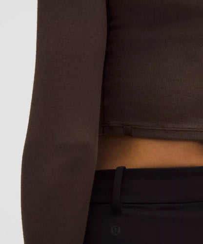 Hold Tight Straight-Hem Cropped Long-Sleeve Shirt