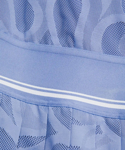 Paisley-Mesh Pleated Tennis Dress