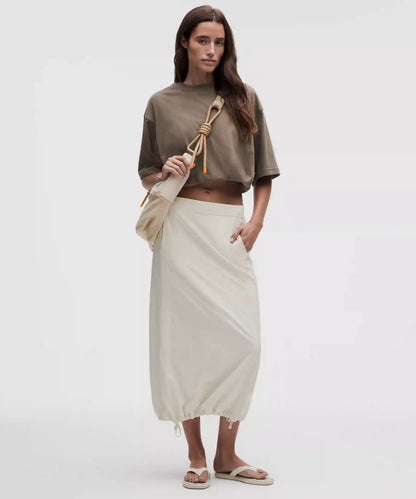 Cotton Jersey Bubble-Hem T-Shirt