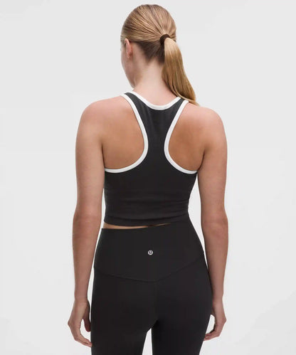 Ebb to Street Cropped Racerback Tank Top *Contrast