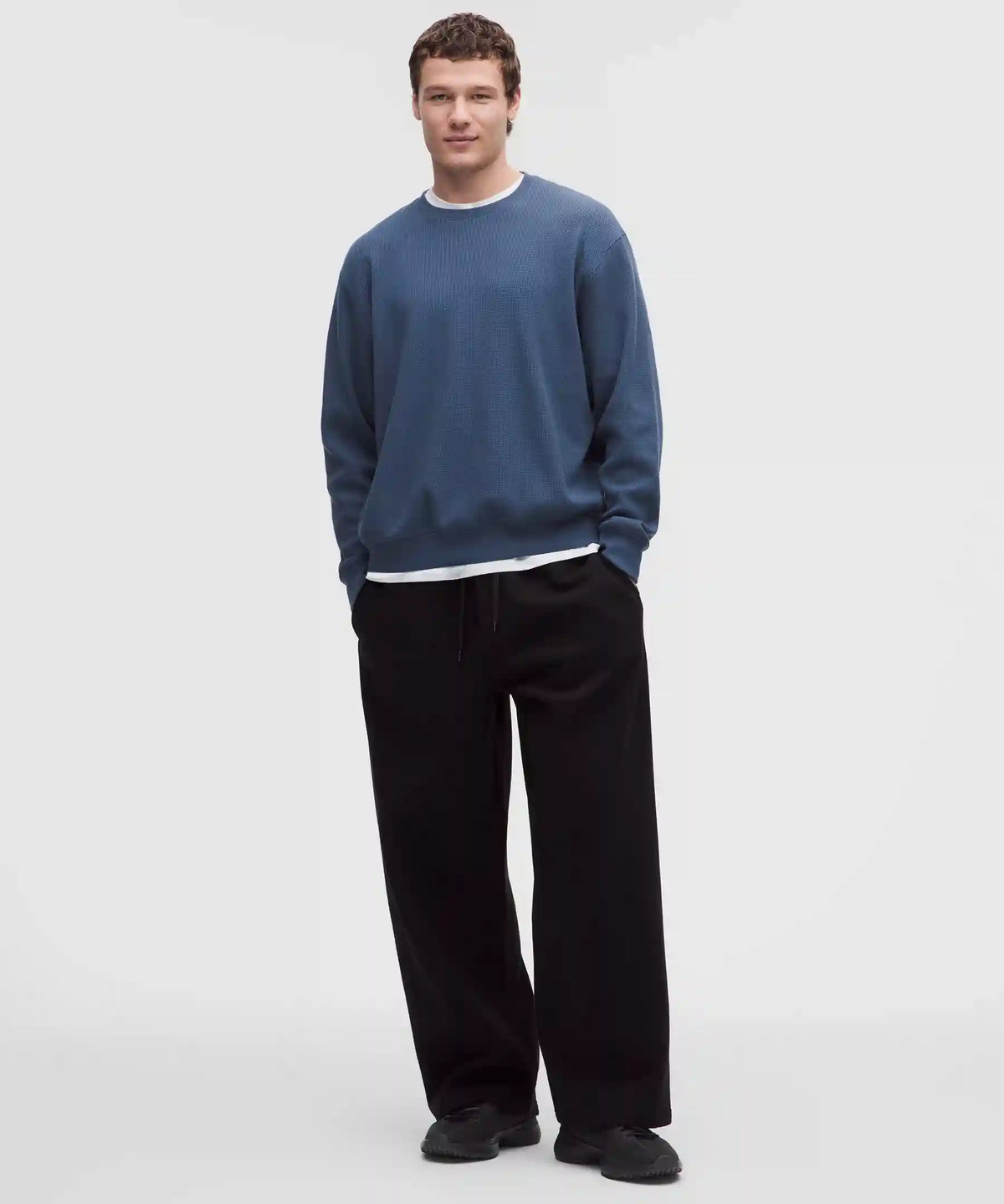 Cotton-Blend Waffle-Knit Long Sleeve