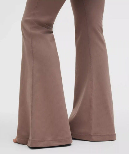 Groove High-Rise Ribbed Wide-Flare Pant