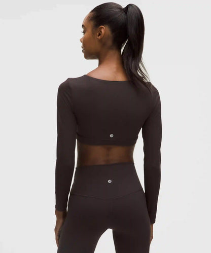 Ribbed Nulu Long-Sleeve Bra Top *Light Support, B/C Cup