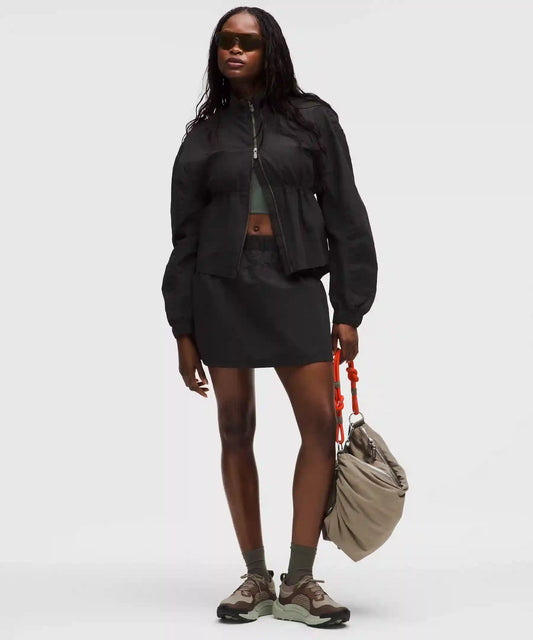 Crinkle Nylon High-Rise Mini Skirt