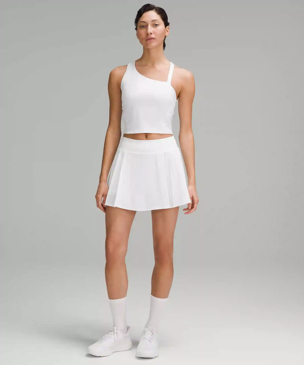 Side-Pleat High-Rise Tennis Skirt