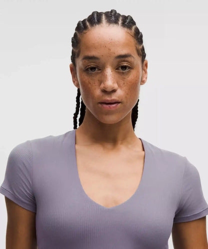 All It Takes Ribbed Nulu V-Neck T-Shirt *B–D Cups