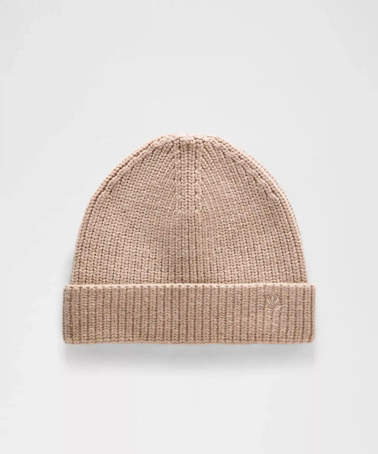 Close-Fit Wool-Blend Ribbed Knit Beanie *Embroidered Logo