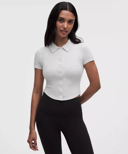 Button-Up Collared Short-Sleeve Shirt