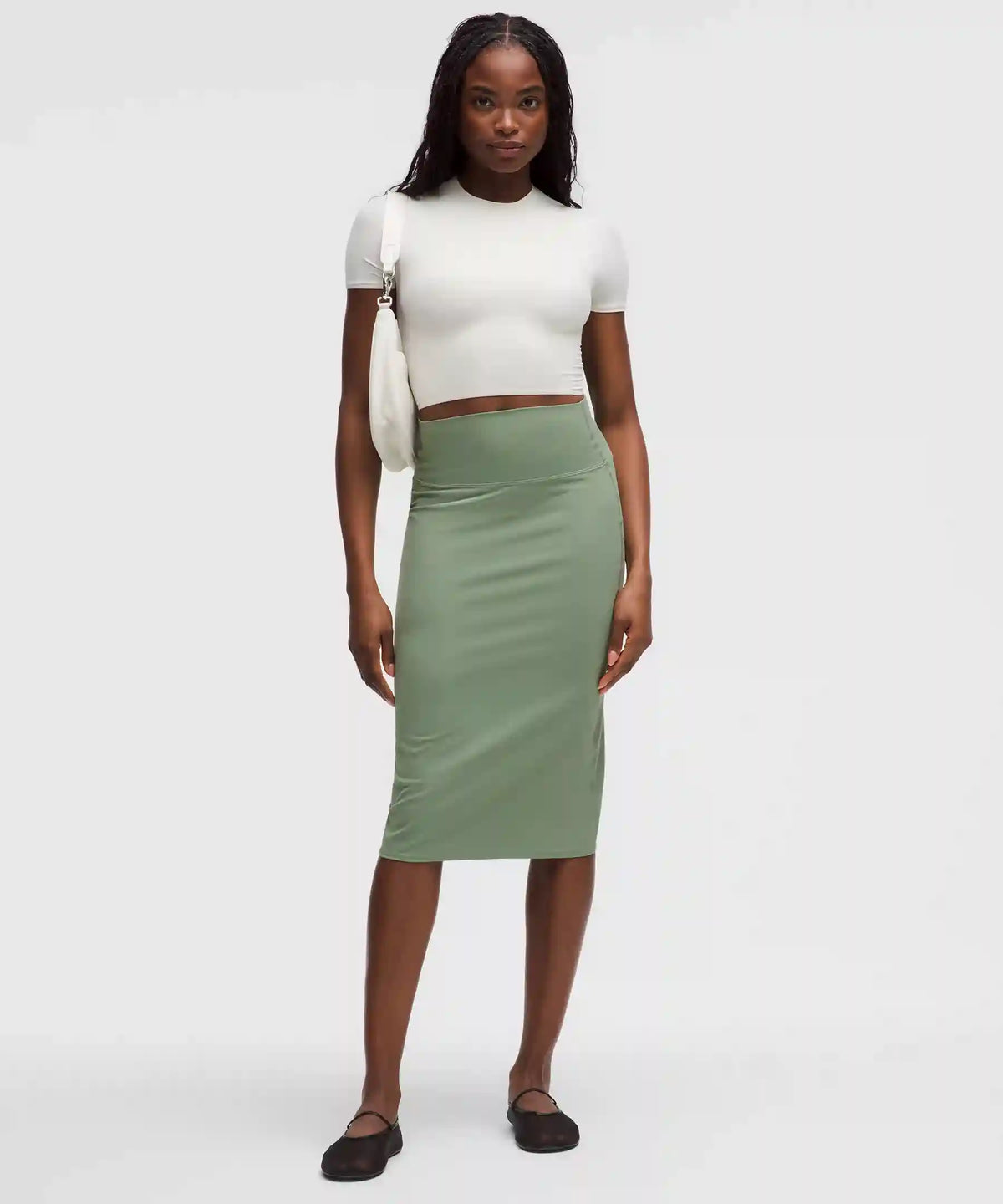 Nulu Slim-Fit High-Rise Midi Skirt