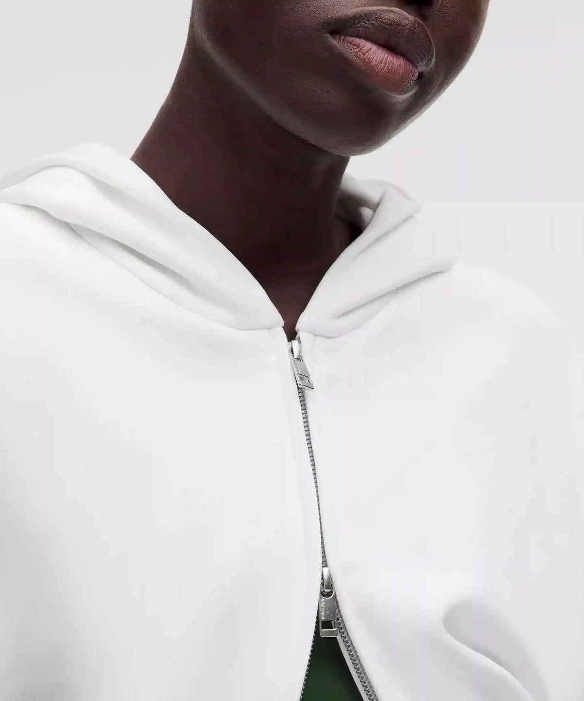 French Terry Cropped Full-Zip Hoodie