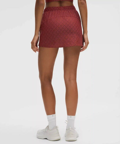 Textured Mesh High-Rise Tennis Skirt
