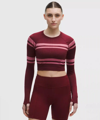 Swiftly Tech Cropped Long-Sleeve Shirt 2.0 *Stripe