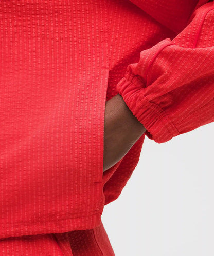 Seersucker WovenAir Funnel-Neck Half Zip