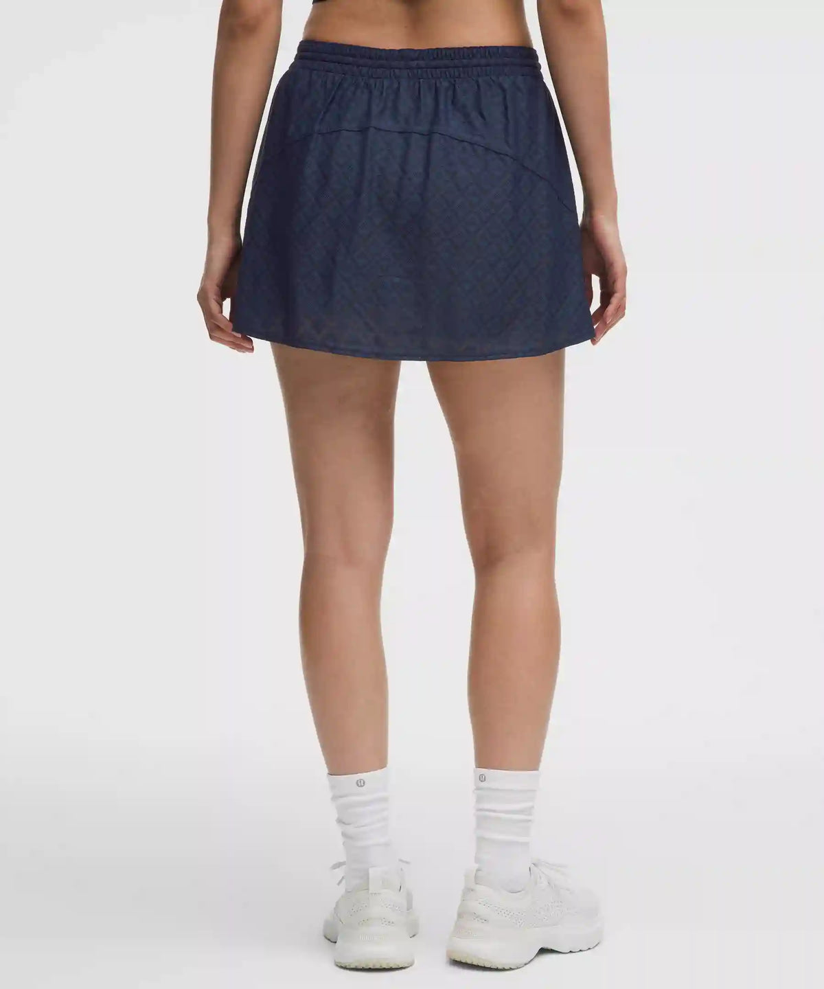 Textured Mesh High-Rise Tennis Skirt