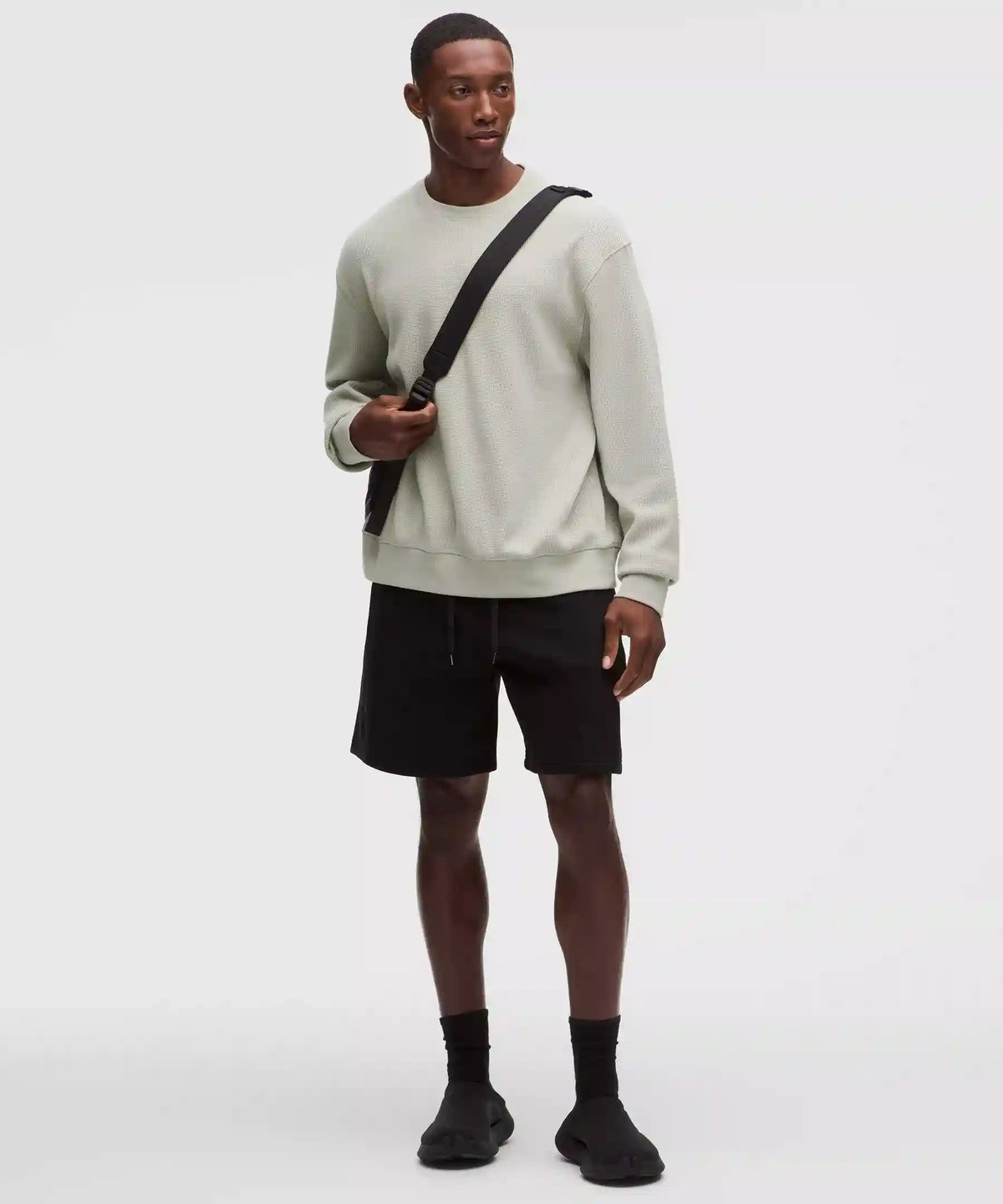 Cotton-Blend Waffle-Knit Long Sleeve