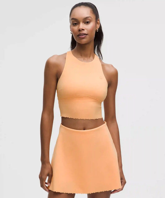 Scallop-Hem High-Neck Tennis Tank Top *Medium Support, B/C Cup
