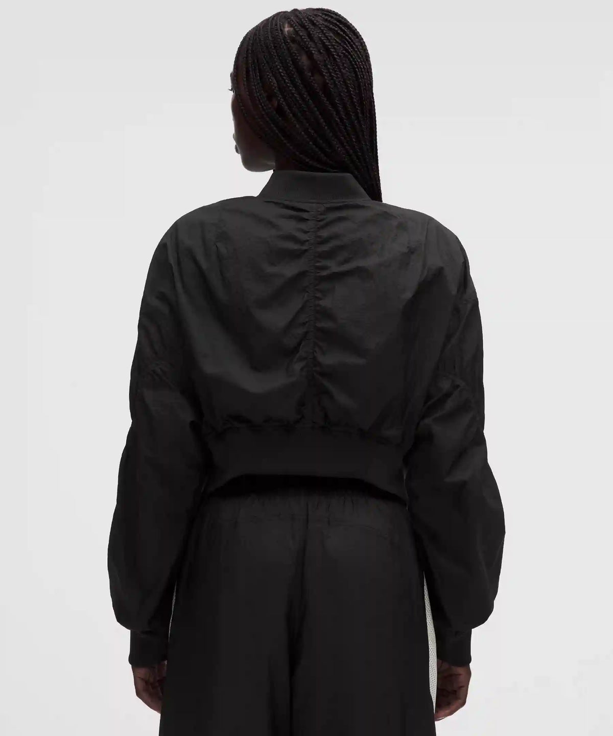Curved-Hem Cropped Bomber