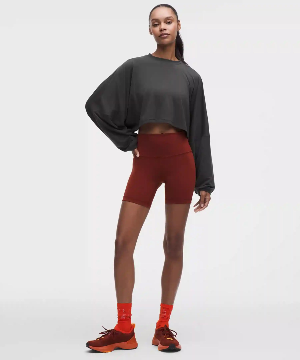 EasySet Relaxed-Fit Cropped Long-Sleeve Shirt
